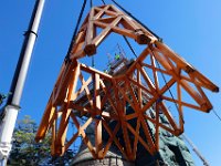 1010073504 ma nb GraceChurchSteeple  A section of the new steeple is hoisted up to the top of the  Grace Episcopal Church in New Bedford.   PETER PEREIRA/THE STANDARD-TIMES/SCMG : church, steeple